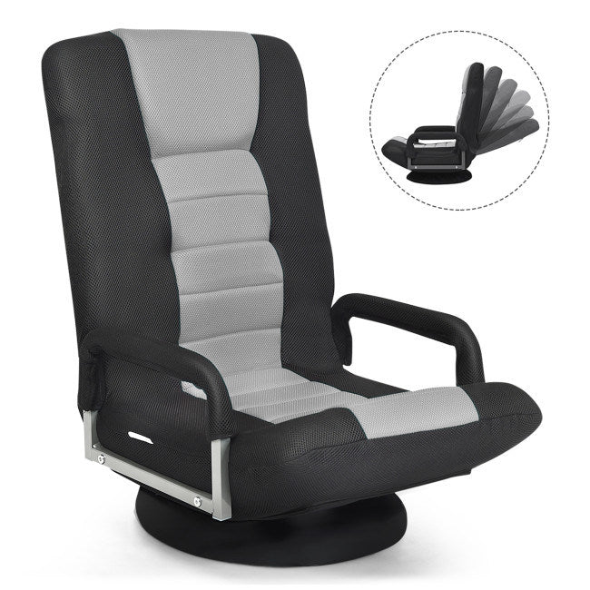 Gaming Floor Chair with Foldable Adjustable Backrest