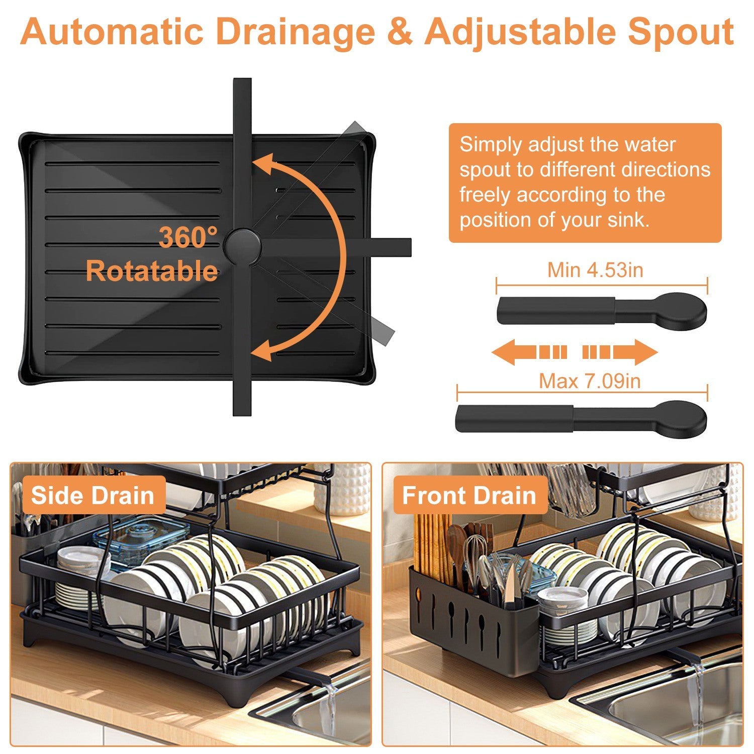 2-Tier Dish Drying Rack Organizer