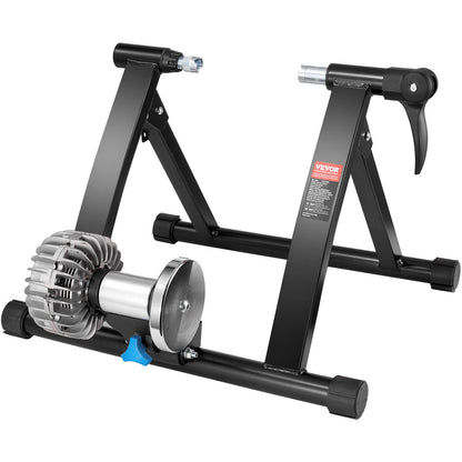 VEVOR Bike Trainer Stand, Fluid Stationary Bike Stand for 26"-29" Wheels, Noise Reduction Fluid Flywheel, Portable Cycling Stand for Indoor Riding Exercise, with Quick-Release Lever & Front Wheel Rise