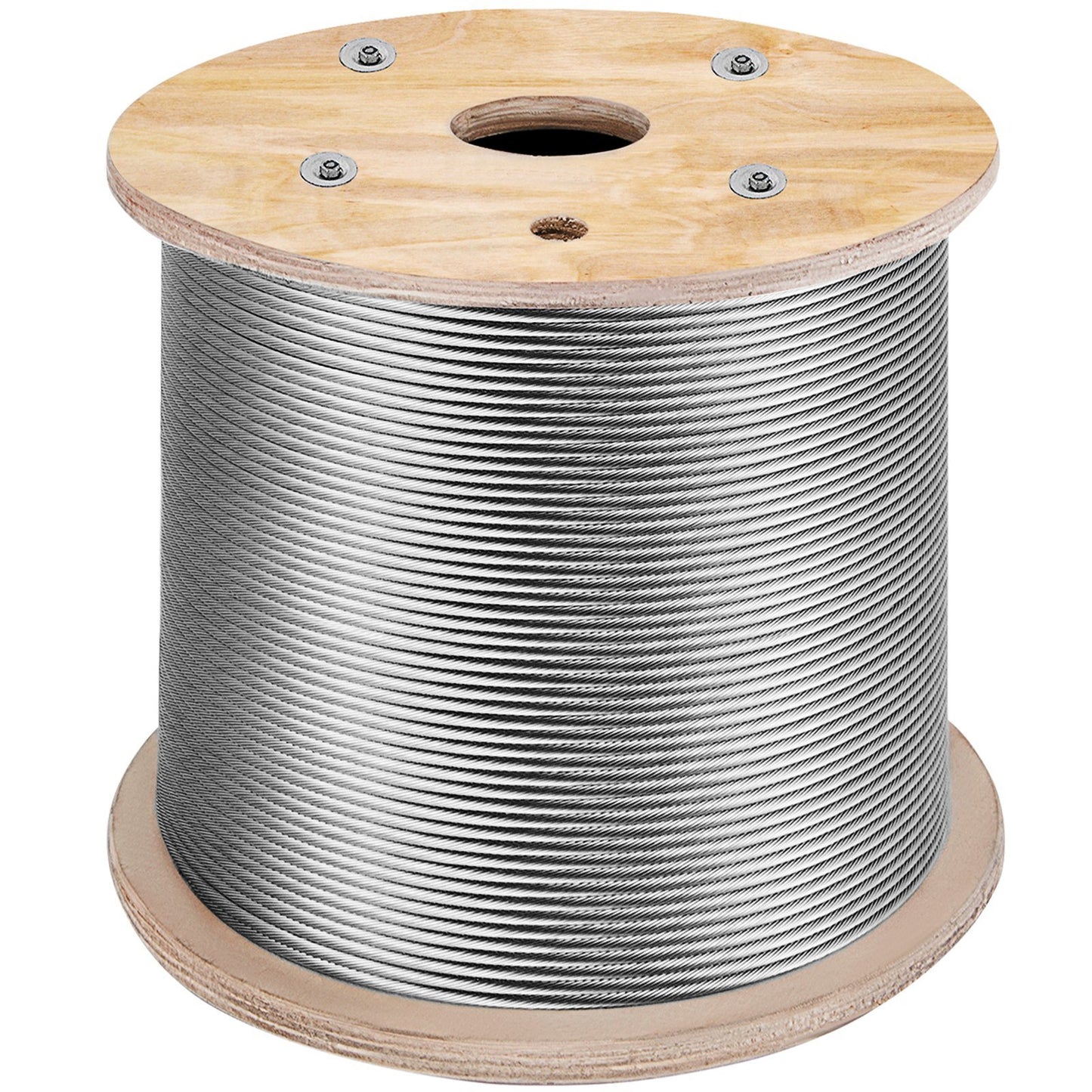 VEVOR T316 Stainless Steel Cable, 1/8'' x 1000 ft, Braided Aircraft Wire Rope with 1x19 Strands Construction, 2100 lbs Breaking Strength, for Deck Railing Stair Handrail Balusters Porch Fence