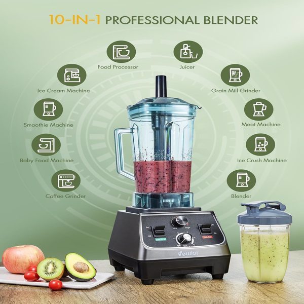 VEWIOR 2200W Blenders for Kitchen, Professional Blender with 68oz Tritan Container & 27oz To-Go Cup, Countertop Blender for Shakes and Smoothies