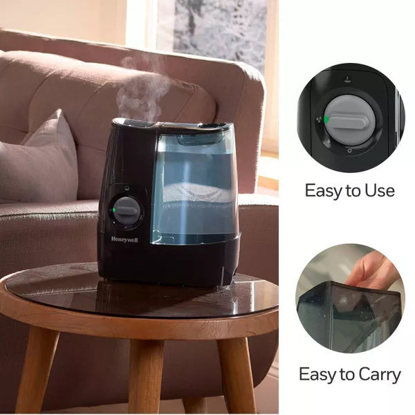 Warm Mist Humidifier with Essential Oil Cup Filter Free Black