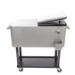 Outdoor 80QT Rolling Party Iron Spray Cooler Cart Ice Bee Chest Patio Warm Shelf
