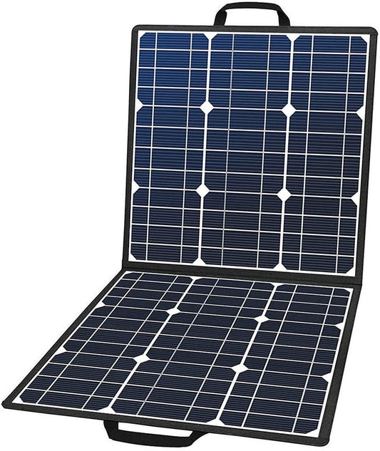 50W 18V Portable Solar Panel, Flashfish Foldable Solar Charger with 5V USB 18V DC Output