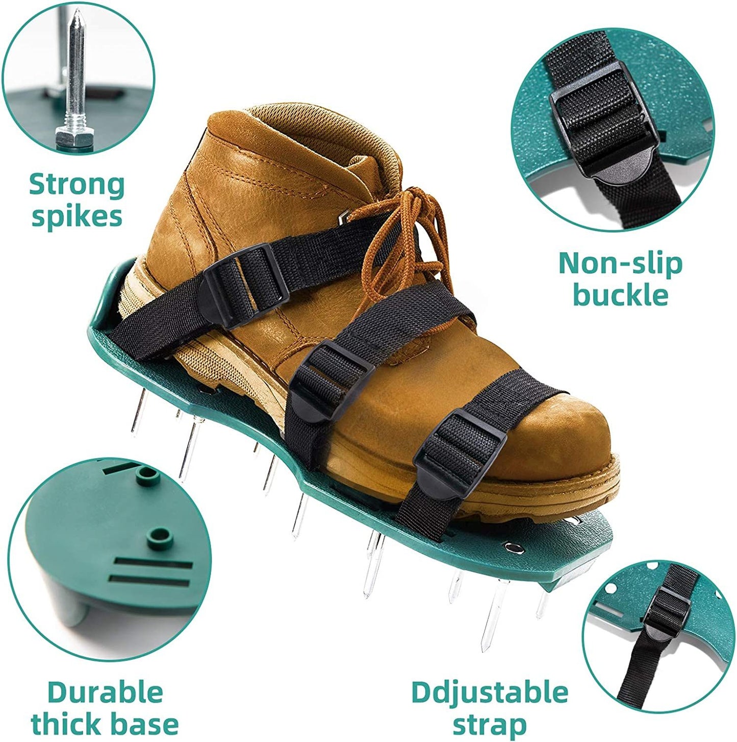 DUCHIFAD Lawn Aerator Shoes, Metal Spike Sandals for Aerating Lawn Soil, One-Size-Fits-All, Pre-Assembled Grass Aerator Tools for Yard Lawn