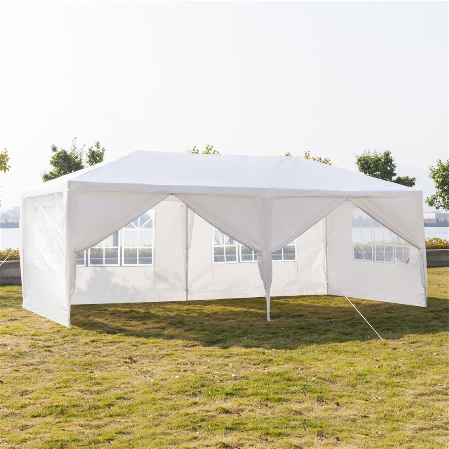 20''x10''(3 x 6m) Six Sides Two Doors Waterproof Tent with Spiral Tubes For Household, Wedding, Party, Parking Shed  XH