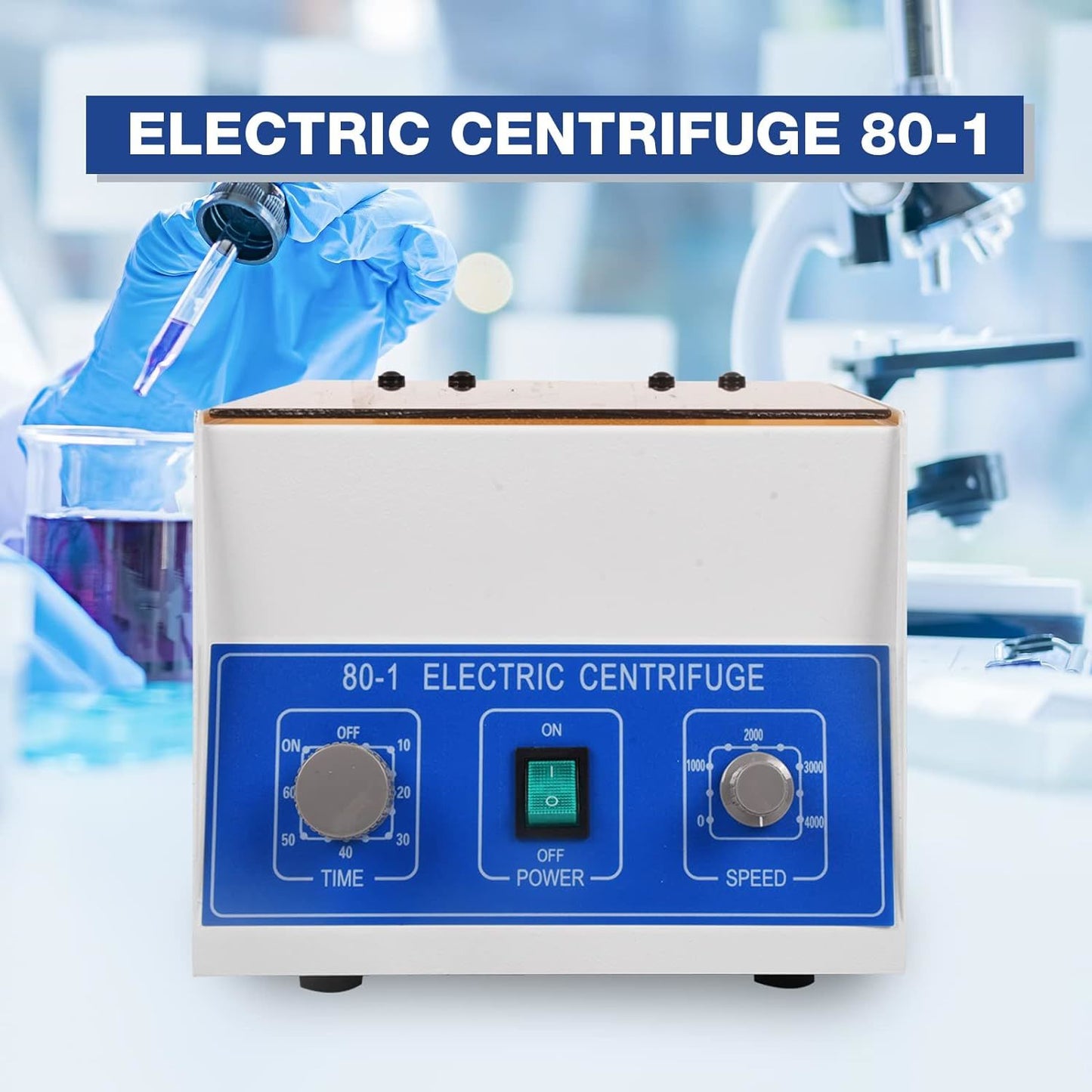 Electric Lab Benchtop Centrifuge,Centrifuge Machine Benchtop with Timer and Speed Control for Laboratory Medical Practice