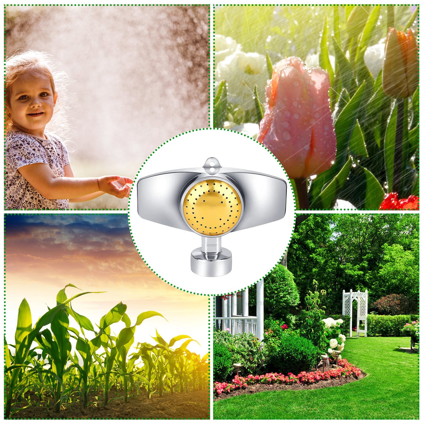 2Pcs Circular Spot Sprinkler 360 Degree Small Circle Sprinkler with Gentle Water Flow Covers up to 30FT Diameter Lawn Garden