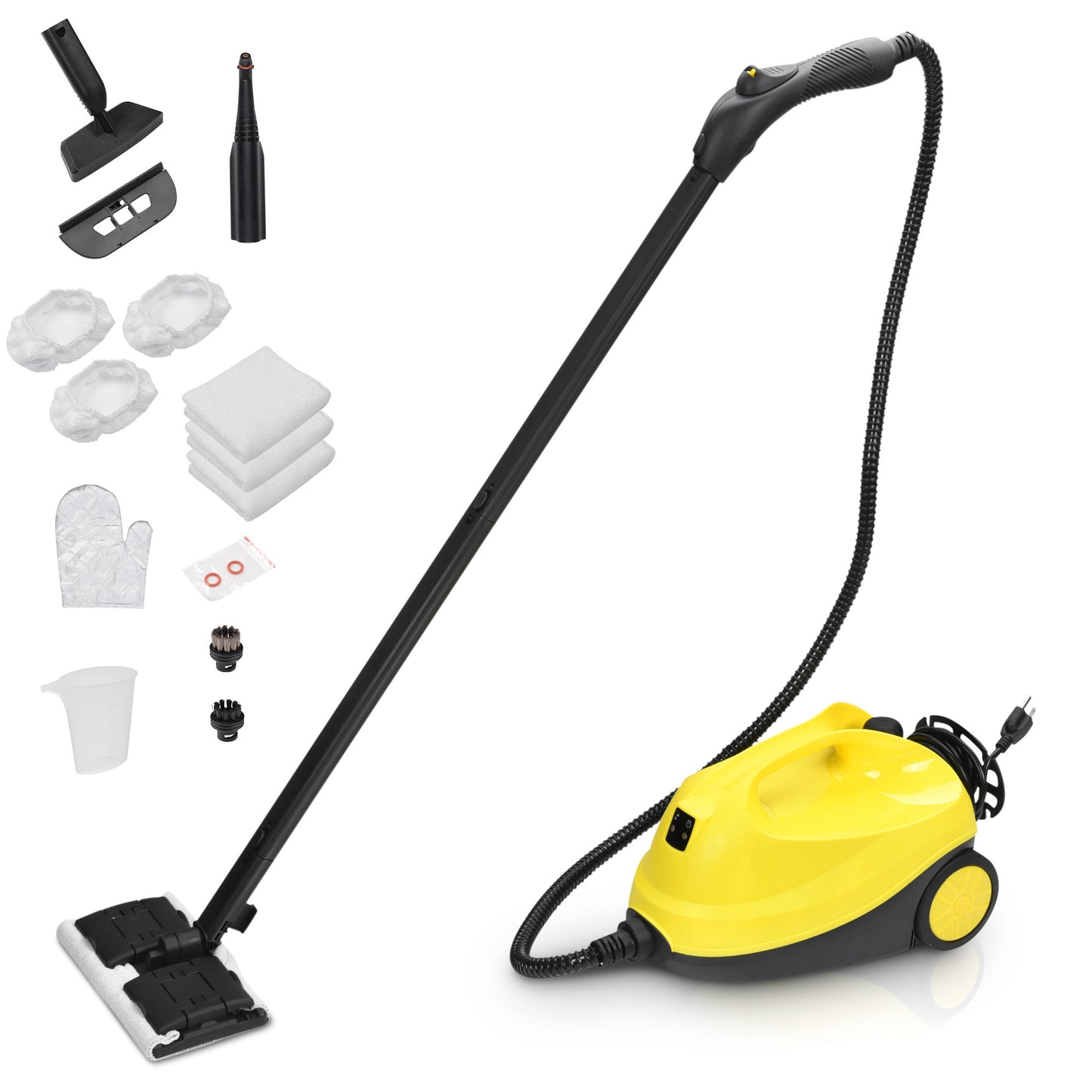 Steam Cleaner 1500W Multifunctional Steam Cleaner features an adjustable button,heating up in 6 mins for continuous steam about 30 mins