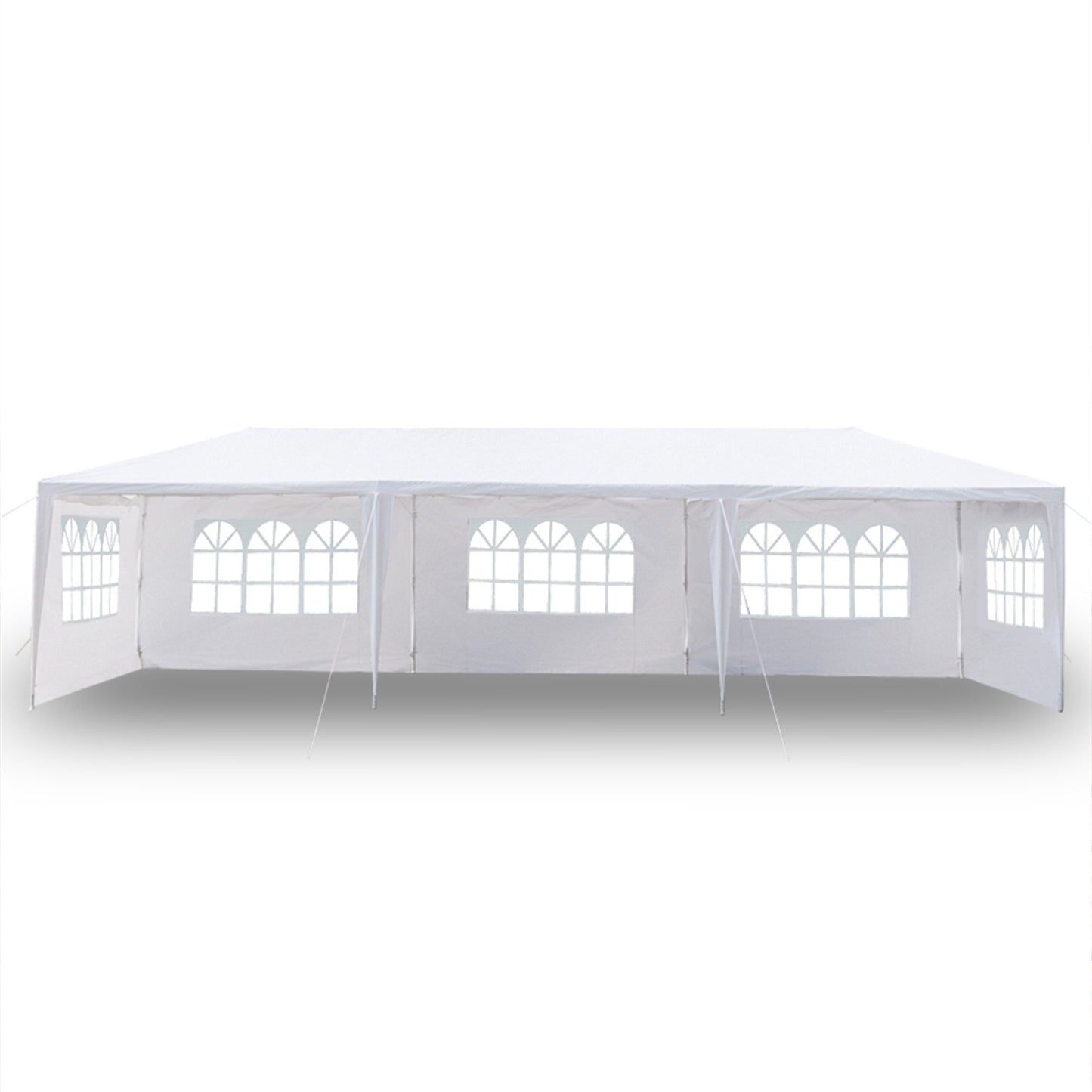 Heavy Duty Canopy Event Tent-10'x30' Outdoor White Gazebo Party Wedding Tent, Sturdy Steel Frame Shelter w/5 Removable Sidewalls Waterproof Sun Snow,Waterproof, Easy Set