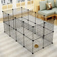 Pet Playpen, Small Animal Cage Indoor Portable Metal Wire Yard Fence for Small Animals, Guinea Pigs, Rabbits Kennel Crate Fence Tent Black 24pcs (And 8pcs For Free)