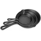 3Pcs Pre-Seasoned Cast Iron Skillet Set 6/8/10in Non-Stick Oven Safe Cookware Heat-Resistant Frying Pan