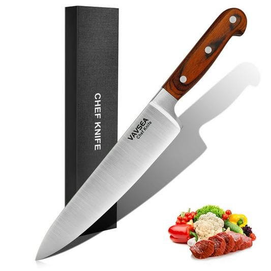 VAVSEA 8" Professional Chef's Knife, Premium Stainless Steel Ultra Sharp Chef Knife for Home or Restaurant Kitchen, With Gift Box