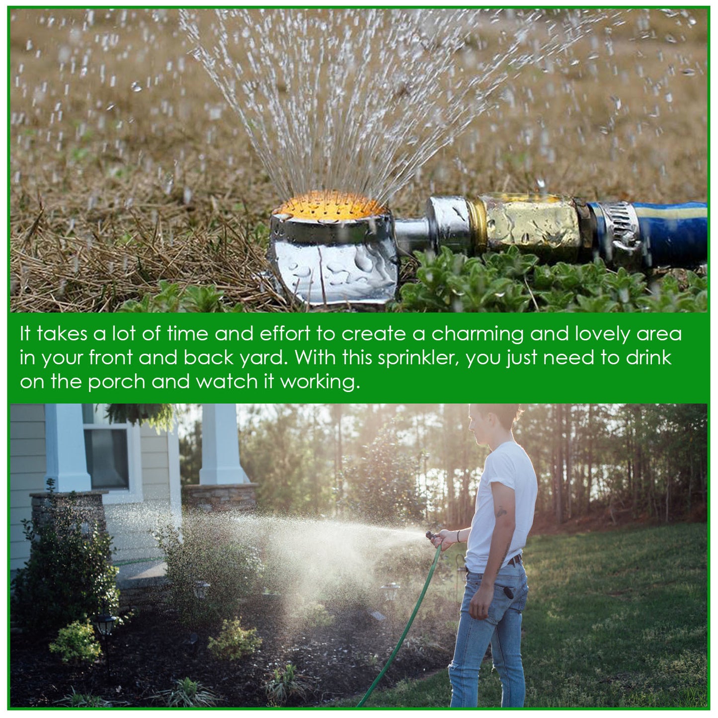 2Pcs Circular Spot Sprinkler 360 Degree Small Circle Sprinkler with Gentle Water Flow Covers up to 30FT Diameter Lawn Garden