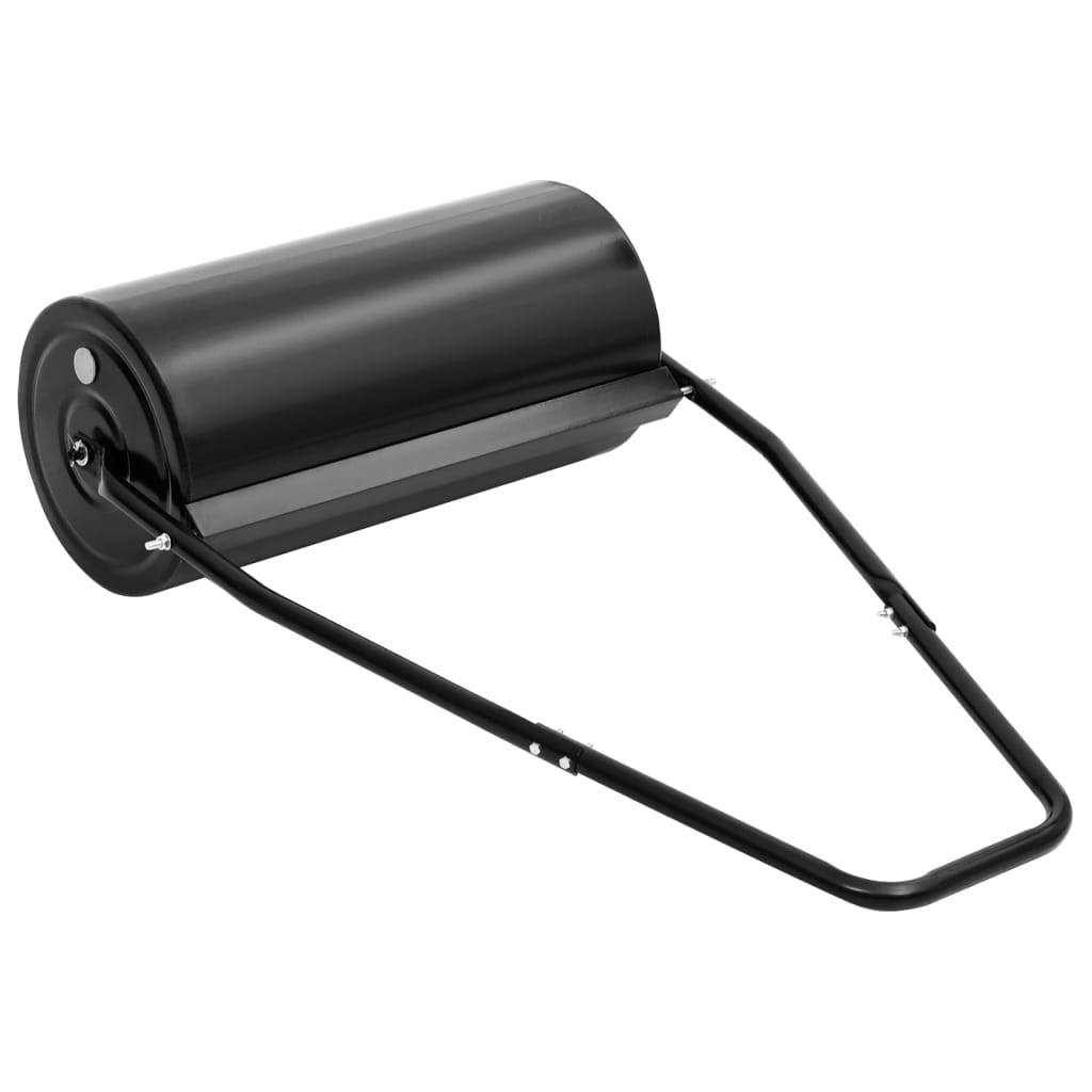 Garden Lawn Roller with Handle Black 11.1 gal Iron and Steel