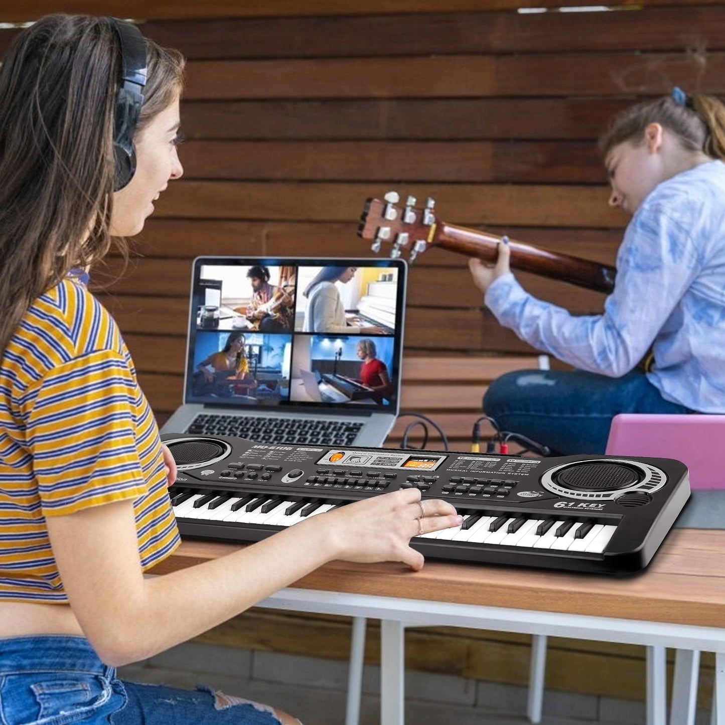 61 Keys Digital Music Electronic Keyboard Electric Piano Musical Instrument Kids Learning Keyboard