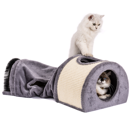 Mewoofun Cat Tunnel Cat Bed Toys Soft Comfortable Multifunction Groomer Massage Sturdy Sisal Carpet Support US Dropshipping