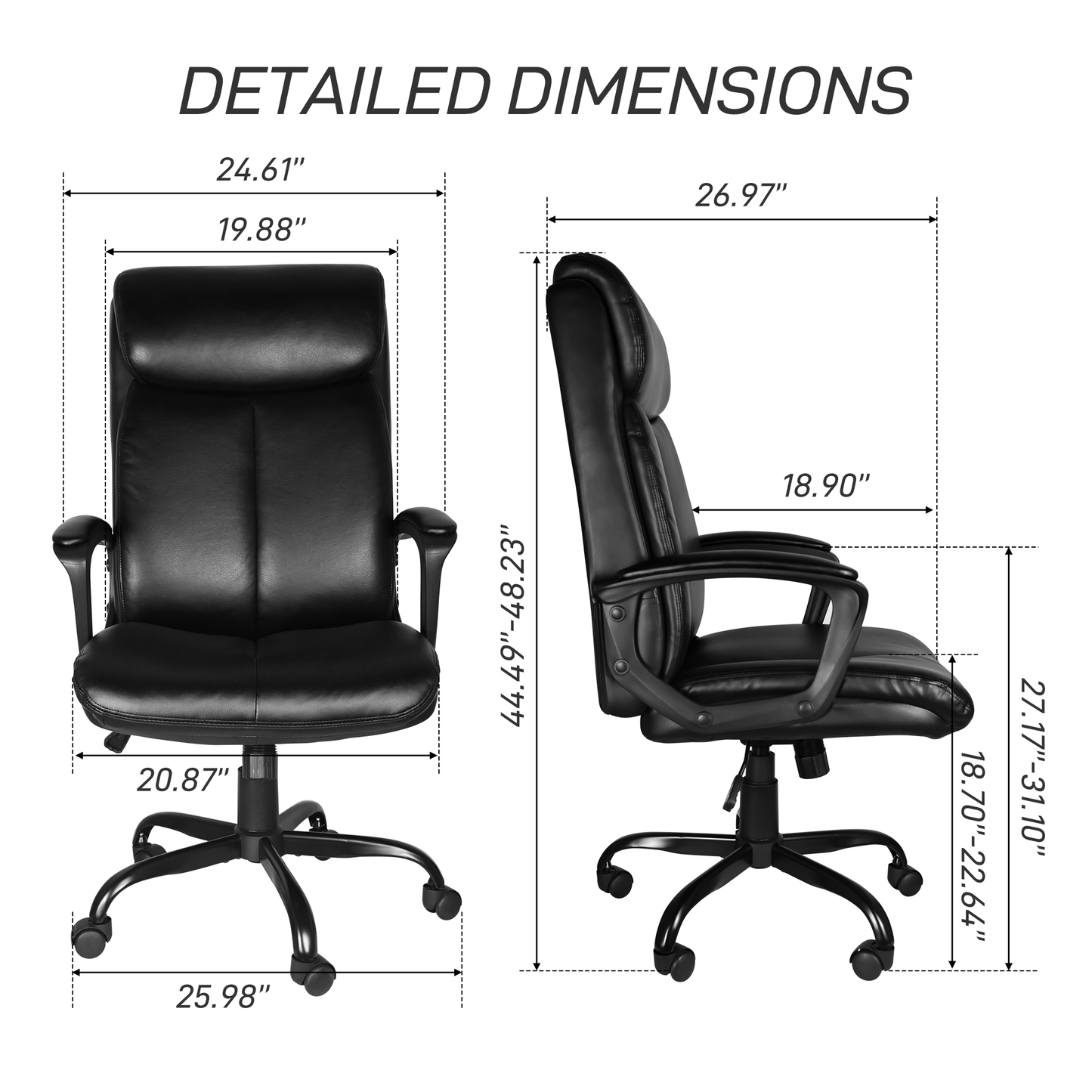 Free Shipping soft Padded Mid-Back Office Computer Desk Chair with Armrest; Leather office Chair ; PU faux leather;  till function 90-110 degree; black color max uploaded 300LBS