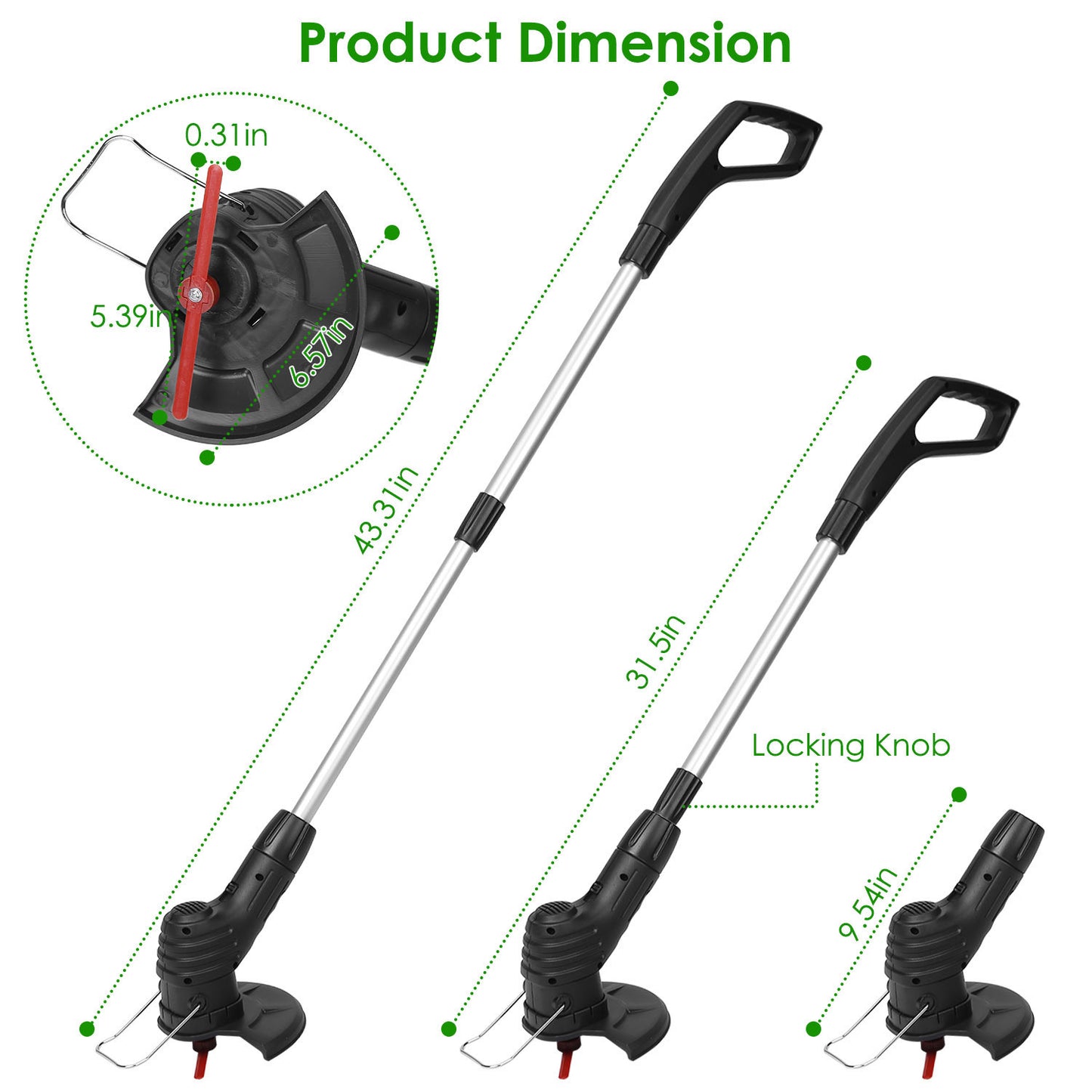 Electric Cordless Grass Trimmer Rechargeable Grass String Trimmer Garden Weed Cutter Lawn Mower 2A Battery with 5 Blades
