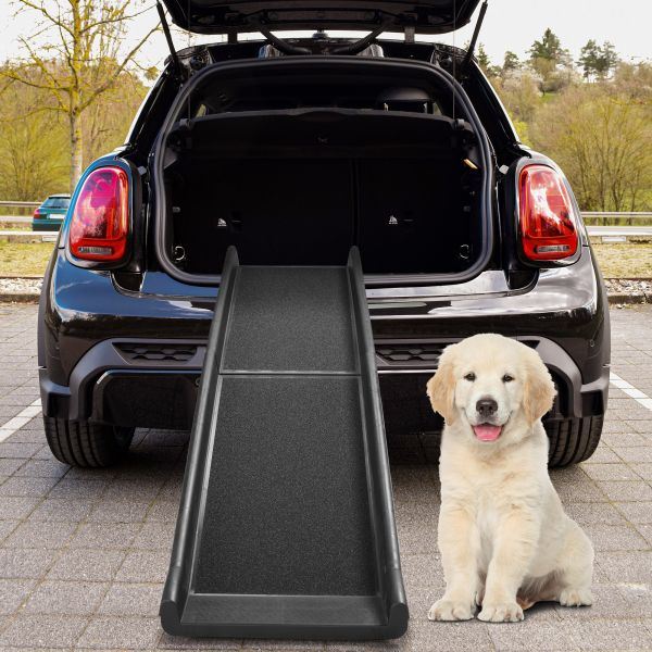 Portable Foldable Pet Ramp Climbing Ladder Suitable for Off-road Vehicle Trucks - Black XH